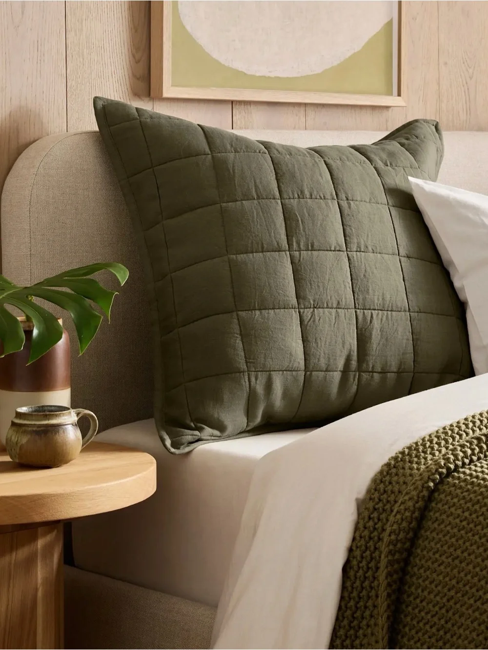 Quince European Linen Box Quilted Euro Sham 26x26